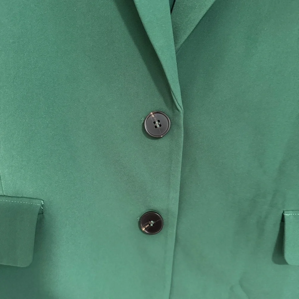 Crescent Oversized Green Blazer